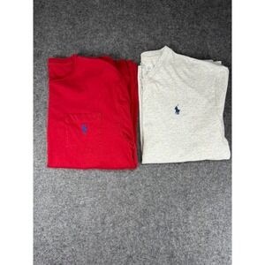 Polo Ralph Lauren Men's T-Shirts Long Sleeve Pocket V Neck S-Sleeve 2 Piece Lot
